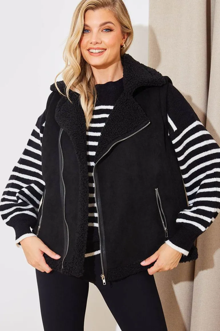 2 In 1 Aviator Coat Gilet