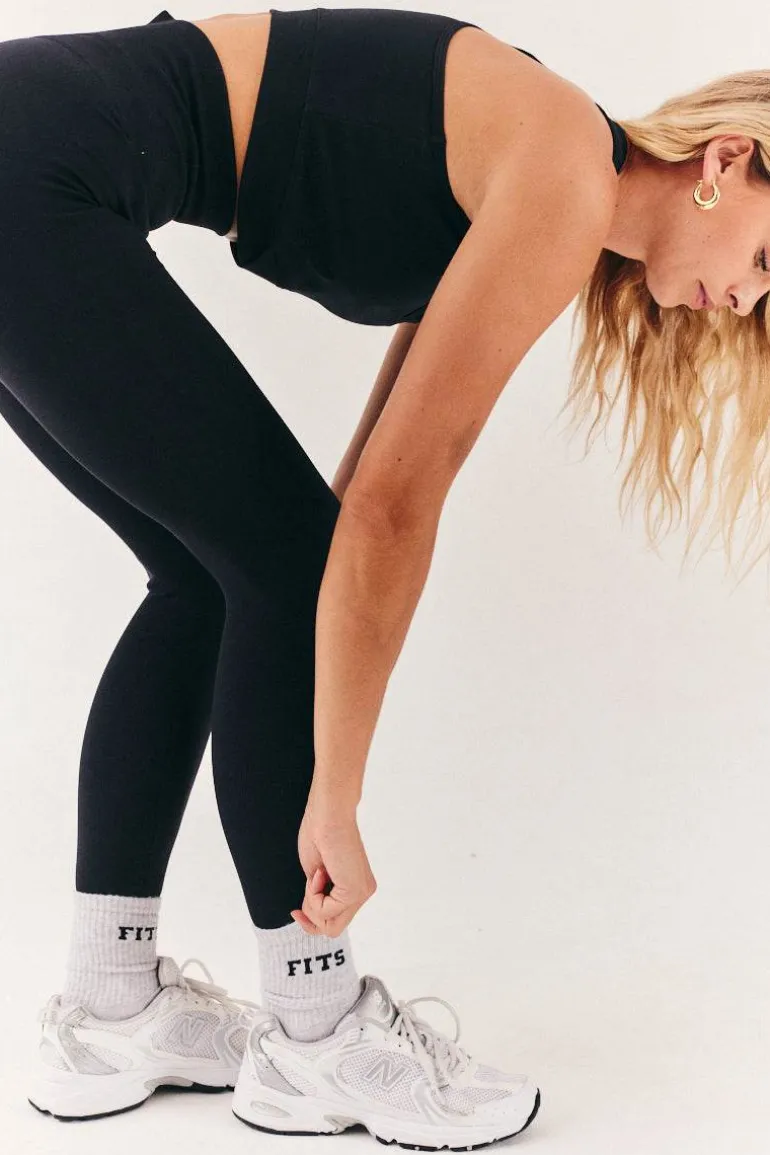 3 Pack Ribbed Crew Fits Slogan Socks