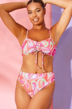 Abstract Print Bikini Top