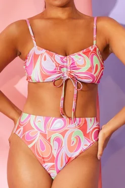 Abstract Print Bikini Top