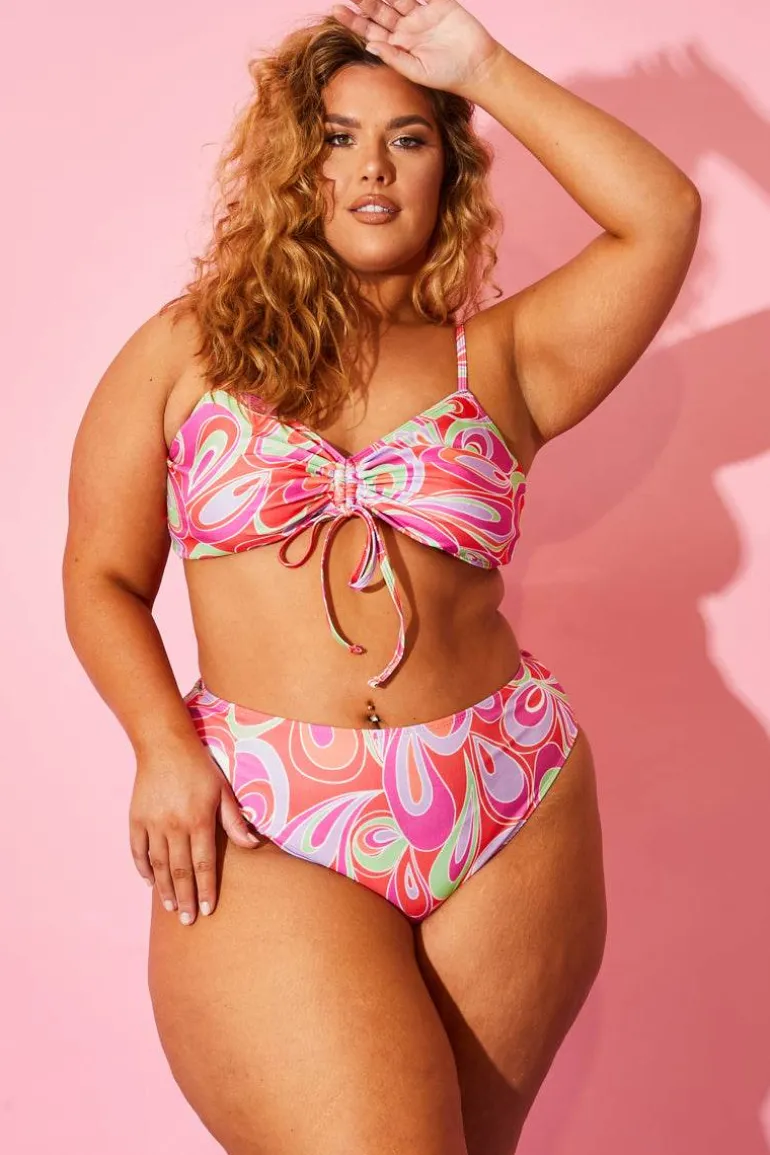 Abstract Print Bikini Top