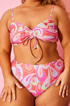 Abstract Print Bikini Top