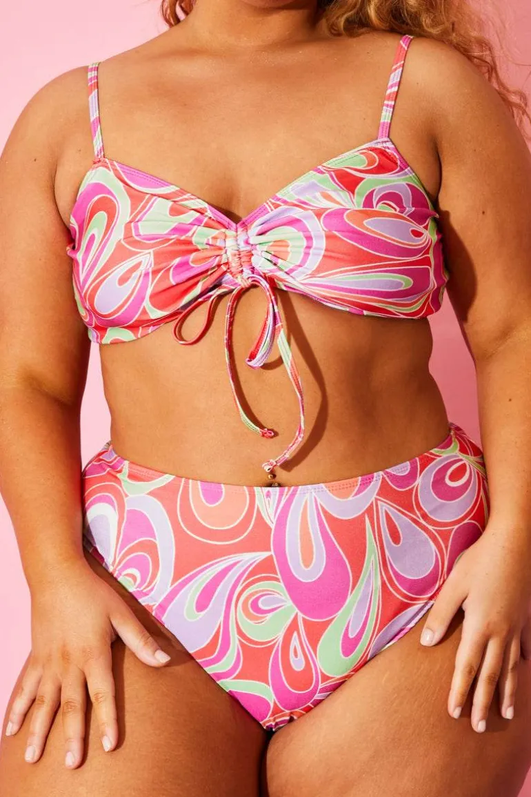 Abstract Print Bikini Top