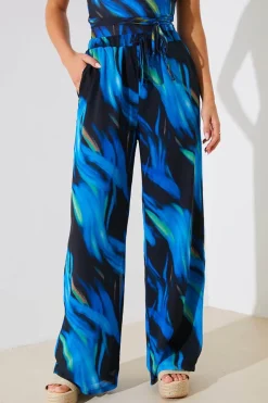 Abstract Print Chiffon Co-Ord Wide Leg Trousers