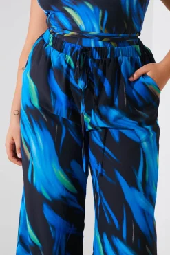 Abstract Print Chiffon Co-Ord Wide Leg Trousers