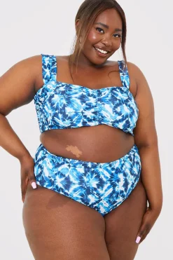 Abstract Print High Waisted Bikini Bottoms