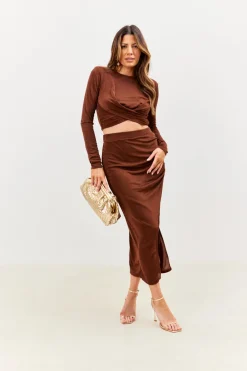 Acetate Slinky Wrap Co-Ord Skirt