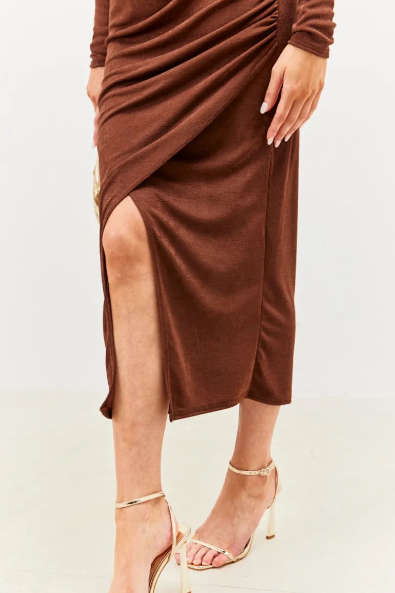 Acetate Slinky Wrap Co-Ord Skirt