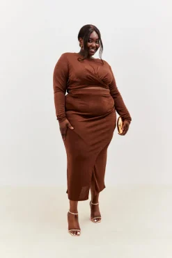 Acetate Slinky Wrap Co-Ord Skirt