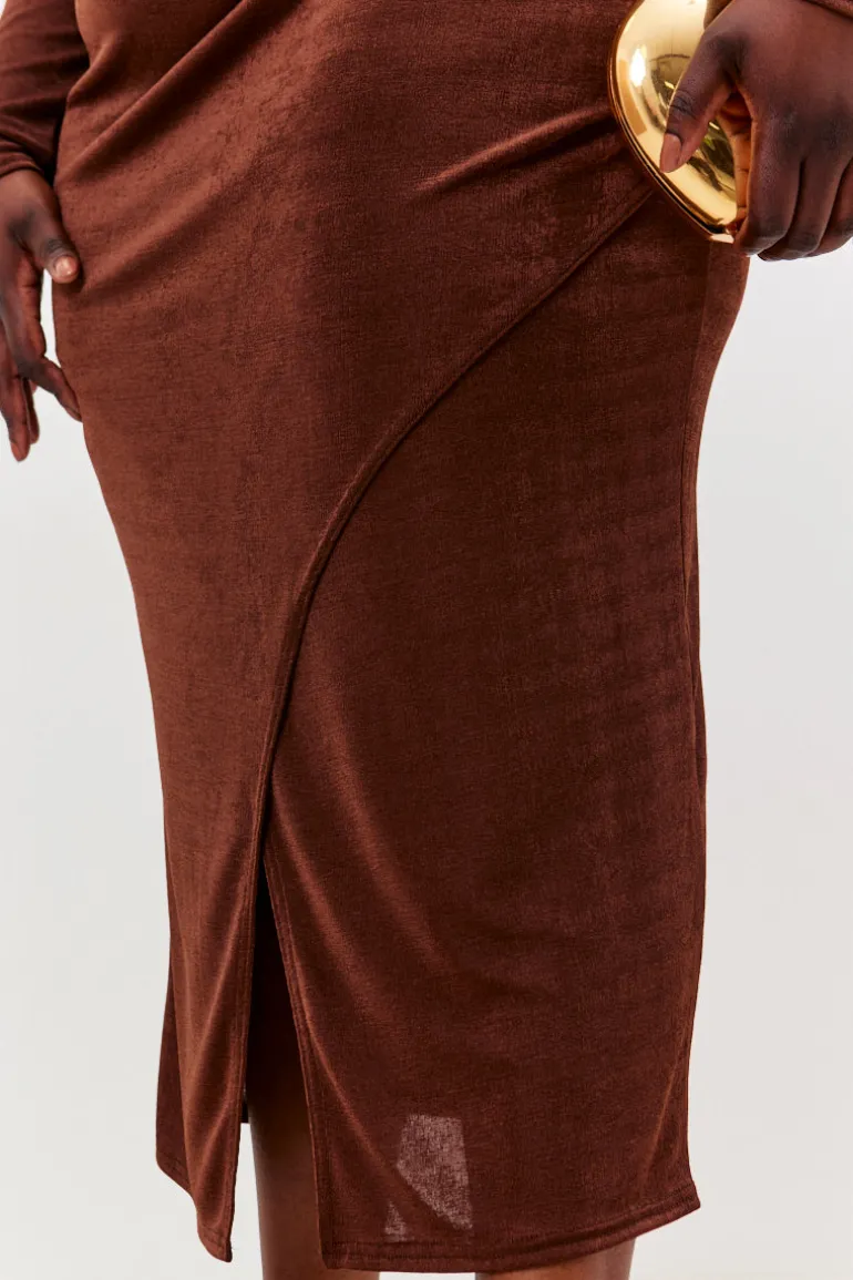 Acetate Slinky Wrap Co-Ord Skirt
