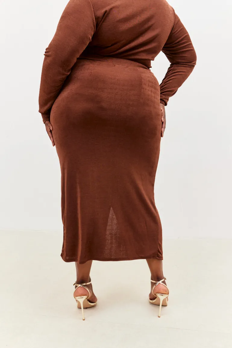Acetate Slinky Wrap Co-Ord Skirt