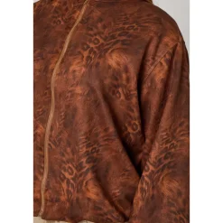 Animal Suede Bubble Hem Jacket