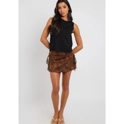 Animal Suede Mini Skirt