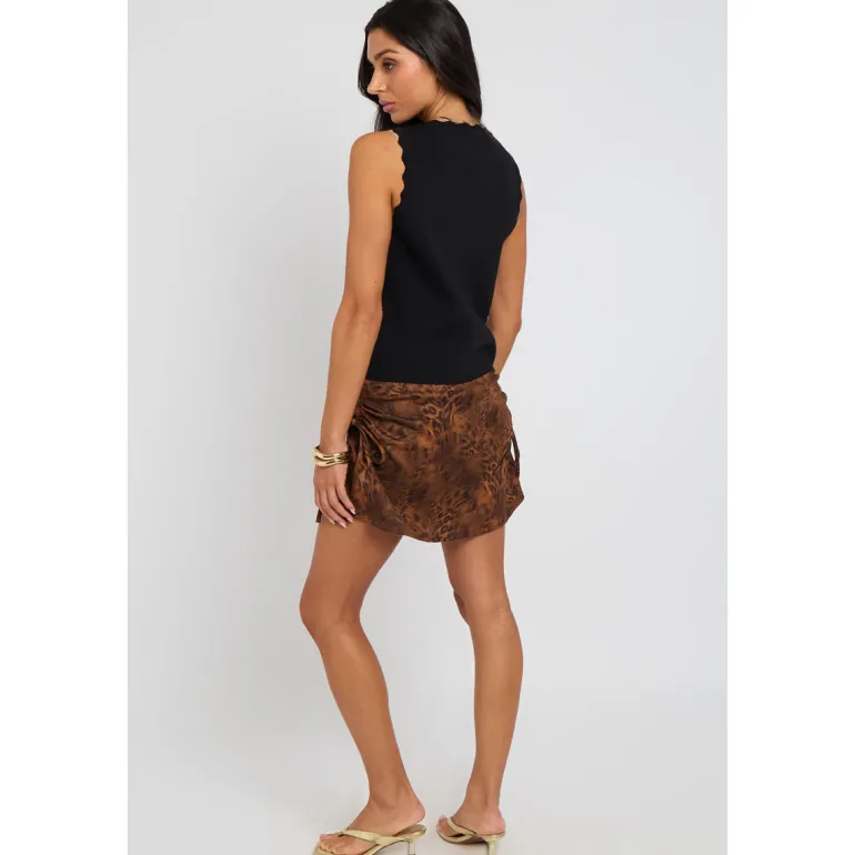 Animal Suede Mini Skirt