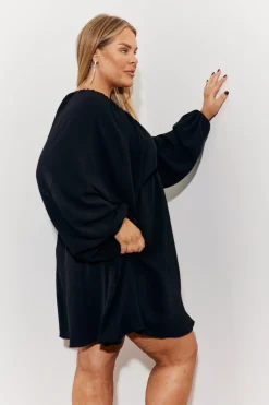 Balloon Sleeve Smock Mini Dress
