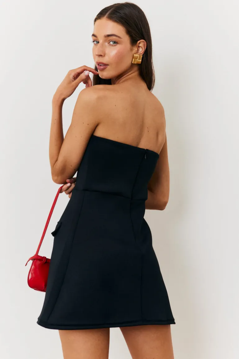 Bandeau Pocket Detail Mini Dress