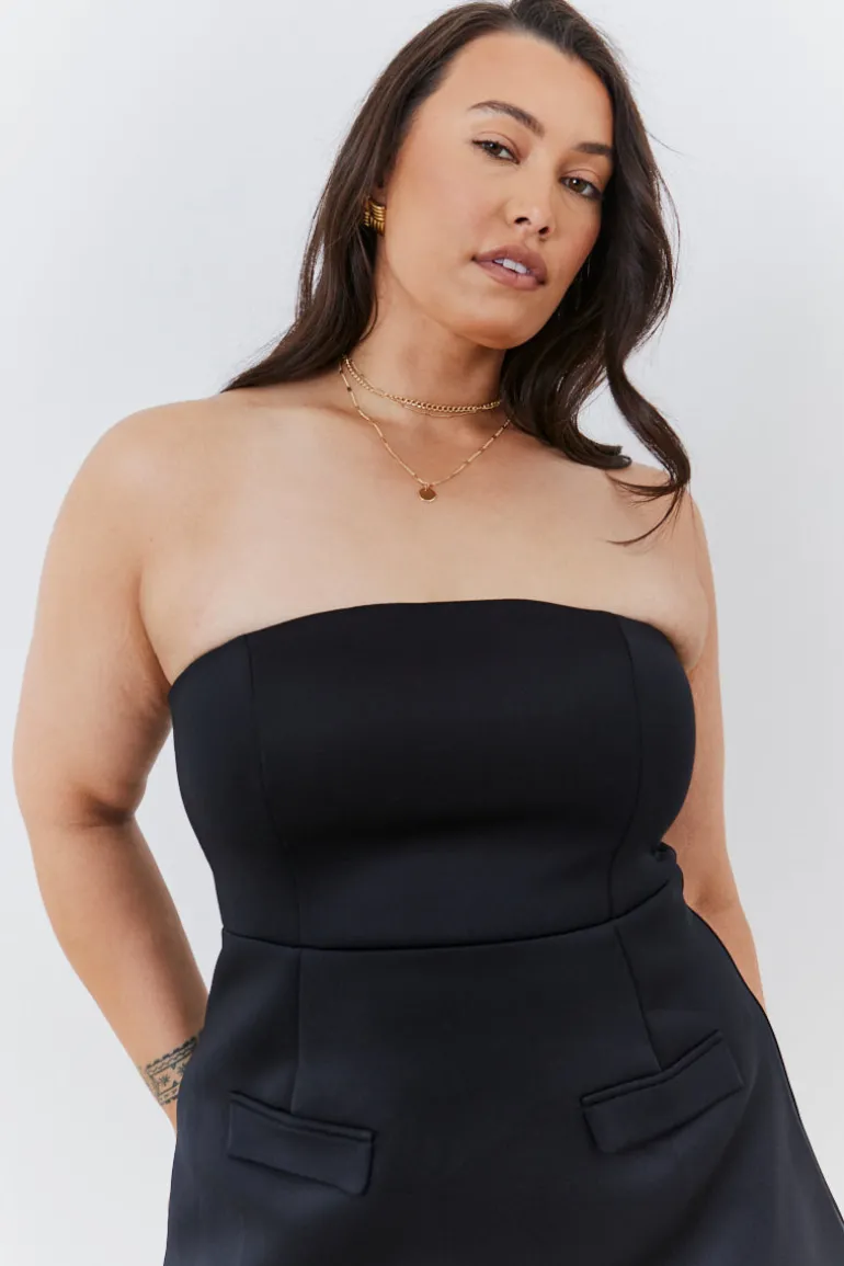 Bandeau Pocket Detail Mini Dress