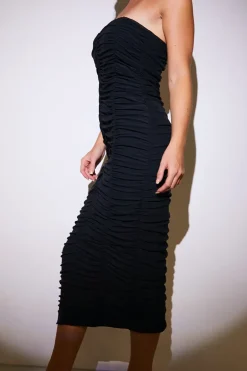 Bandeau Ruched Midaxi Dress