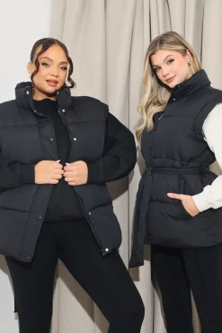Belted Puffer Gilet