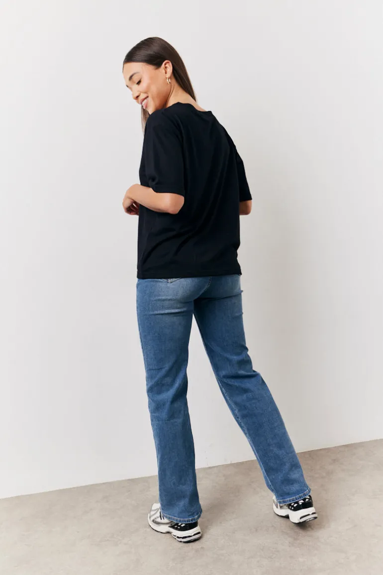 Black and White 2 Pack Slouchy V-Neck T-Shirt