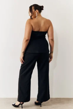 Black Bandeau Sweetheart Neckline Waistcoat