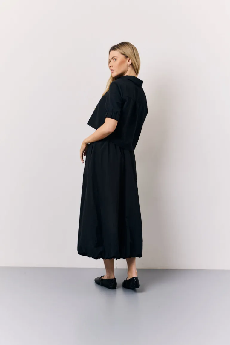 Black Co-Ord Cropped Shirt