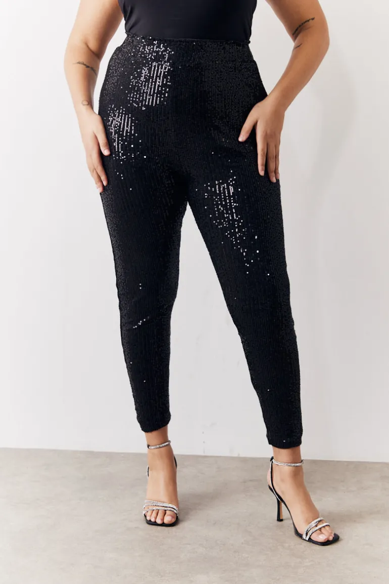 Black Premium Sequin Leggings