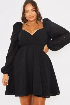 Broderie Cut Out Mini Dress