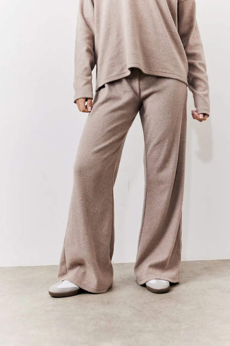 Brushed Rib Flare Leg Co Ord Trouser