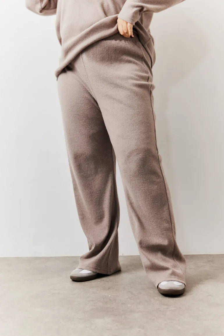 Brushed Rib Flare Leg Co Ord Trouser