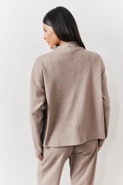 Brushed Rib High Neck Co Ord Top