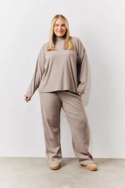 Brushed Rib High Neck Co Ord Top