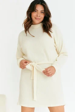 Brushed Rib Loose Belted Dress