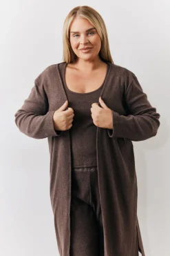 Brushed Rib Maxi Co Ord Cardigan