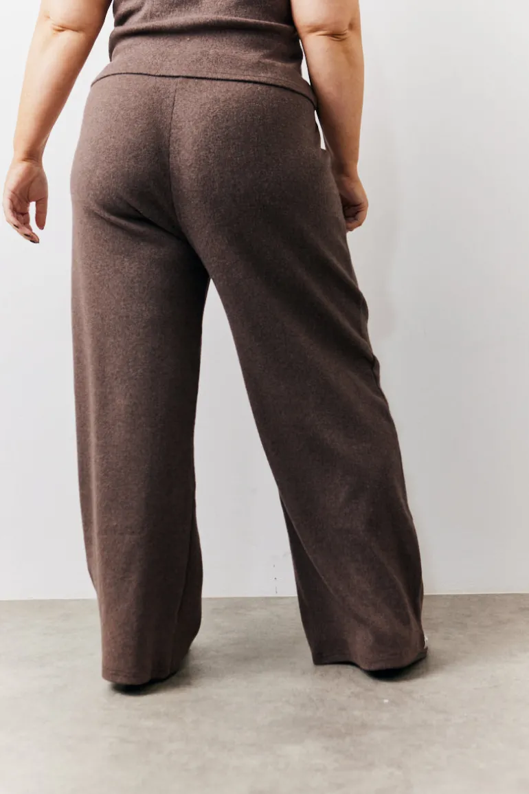 Brushed Rib Wide Leg Co Ord Trousers