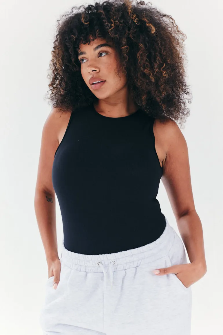 Built In Bra Sculpt & Control Racer Neck Bodysuit