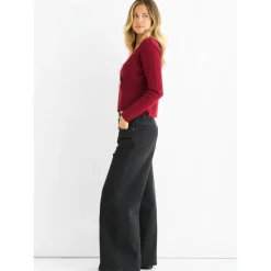 Burgundy Button Wrap Compact Knit Cardigan