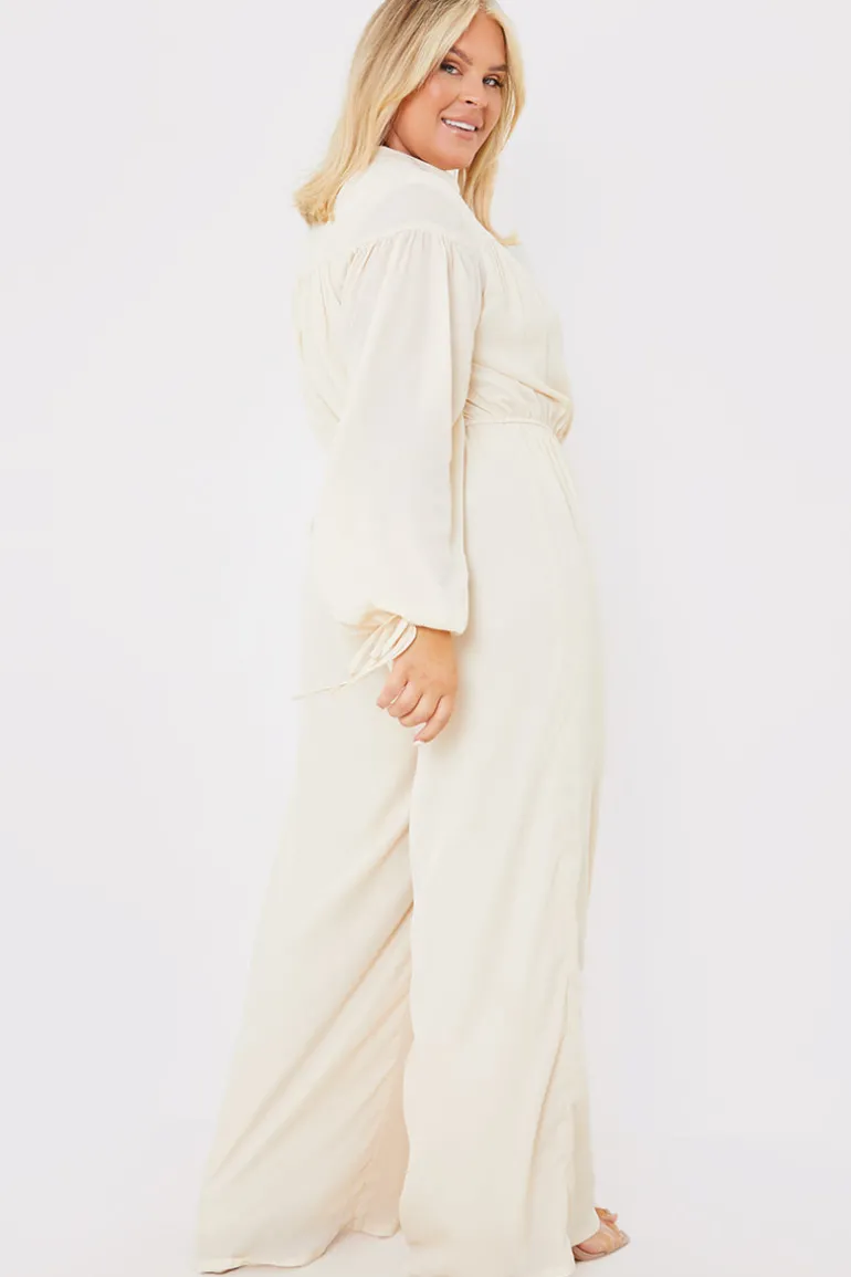 Button Up Wide Leg Jumpsuit