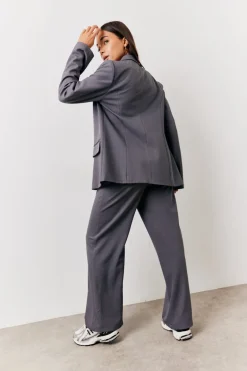 Charcoal Relaxed Pocket Detail Blazer