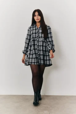 Check Smock Shirt Dress