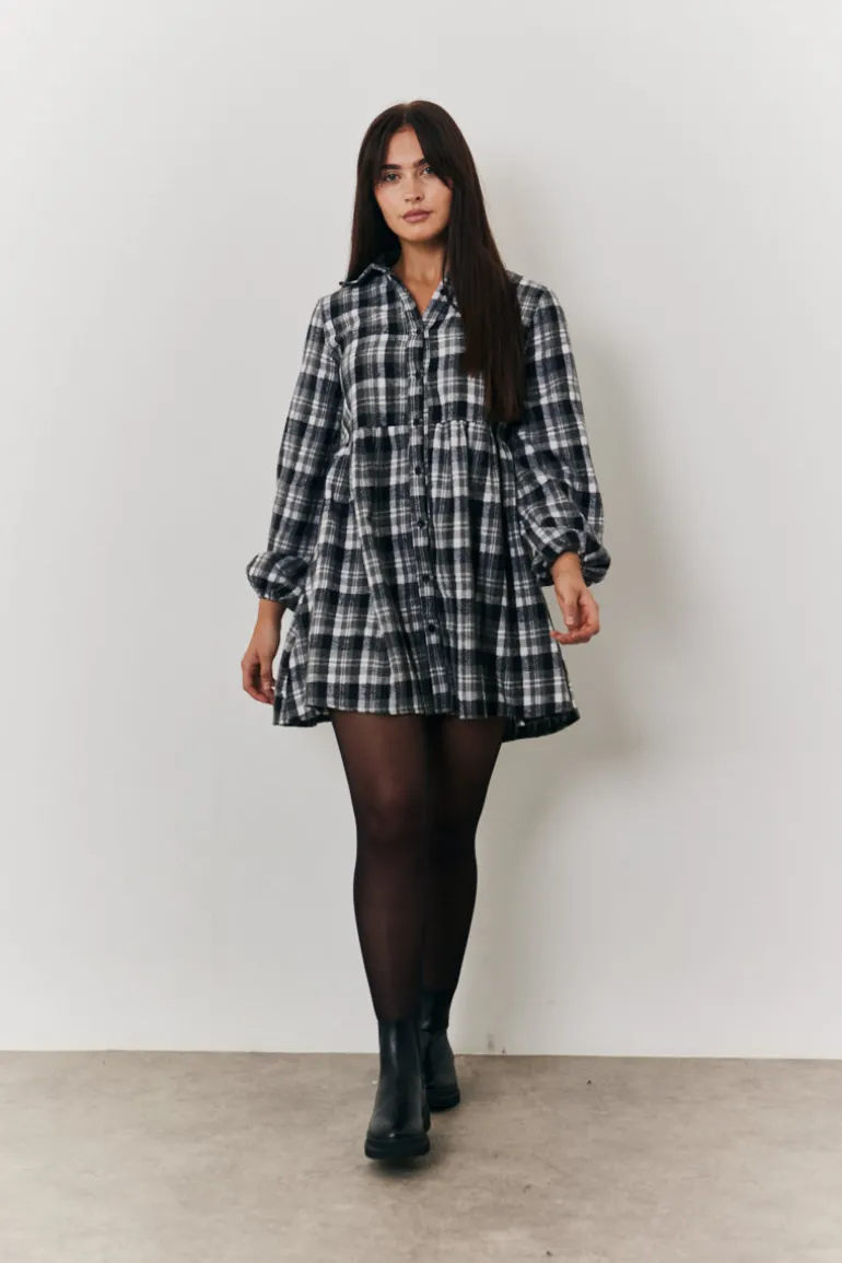 Check Smock Shirt Dress