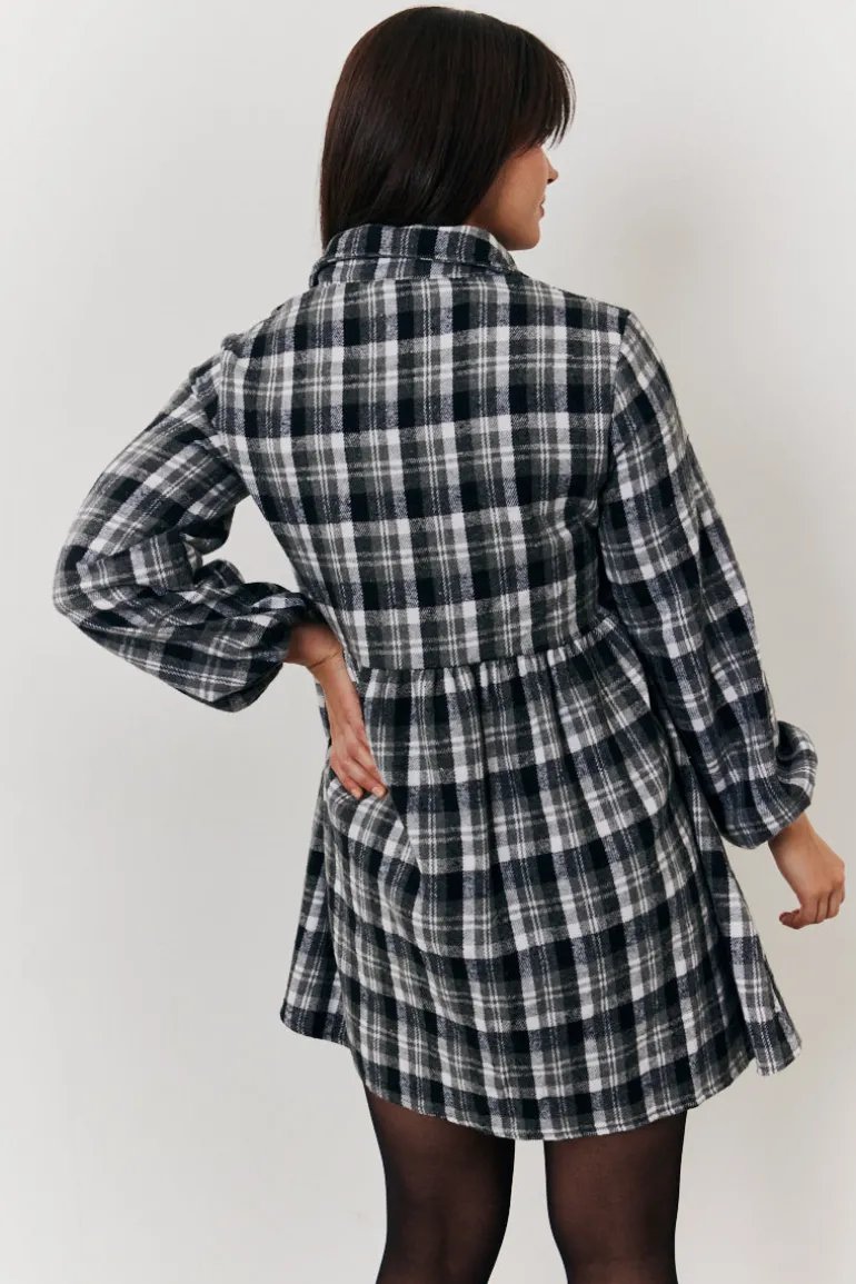 Check Smock Shirt Dress