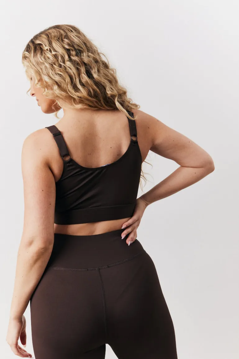 Chocolate Adjustable Sports Co-Ord Bra