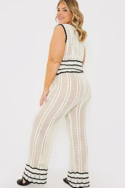 Contrast Binding Crochet Co-Ord Trouser