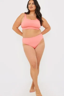 Control Crinkle High Waisted High Leg Bikni Bottoms