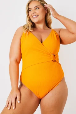 Control Crinkle Wrap Front O Ring Swimsuit