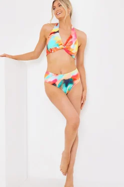 Control High Waist Abstract Print Bikini Bottom