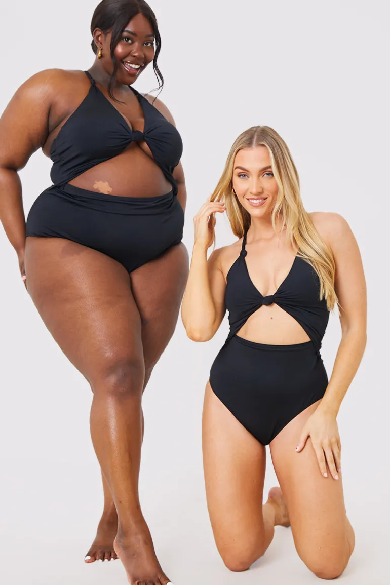 Control Knot Detail Cut Out Swimsuit