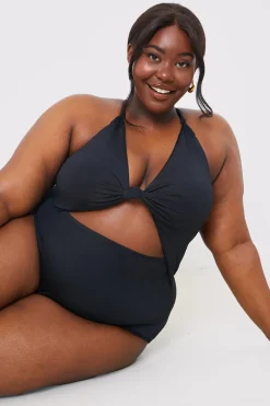 Control Knot Detail Cut Out Swimsuit
