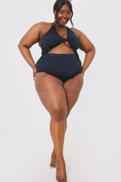 Control Knot Detail Cut Out Swimsuit